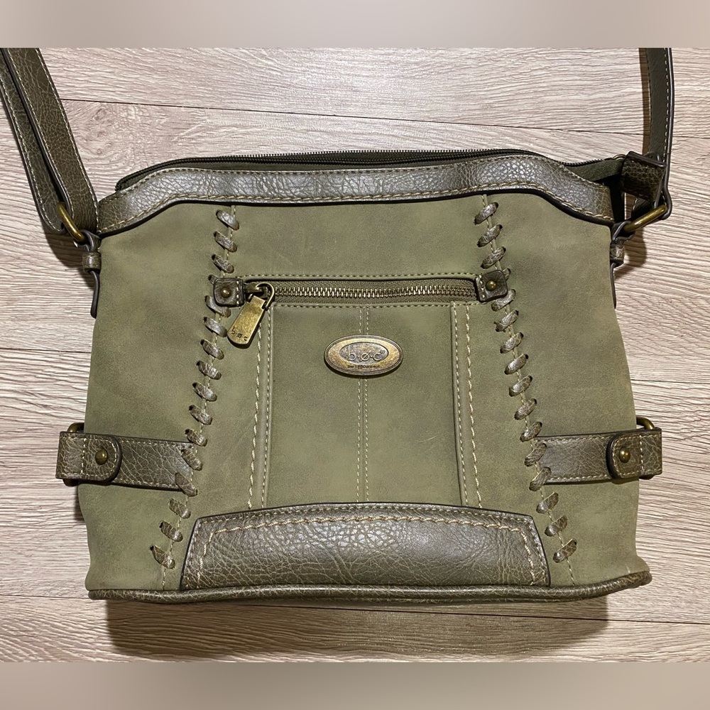 boc Born Concepts Olive Green Vegan Leather Crossbody/Shoulder Bag NWOT